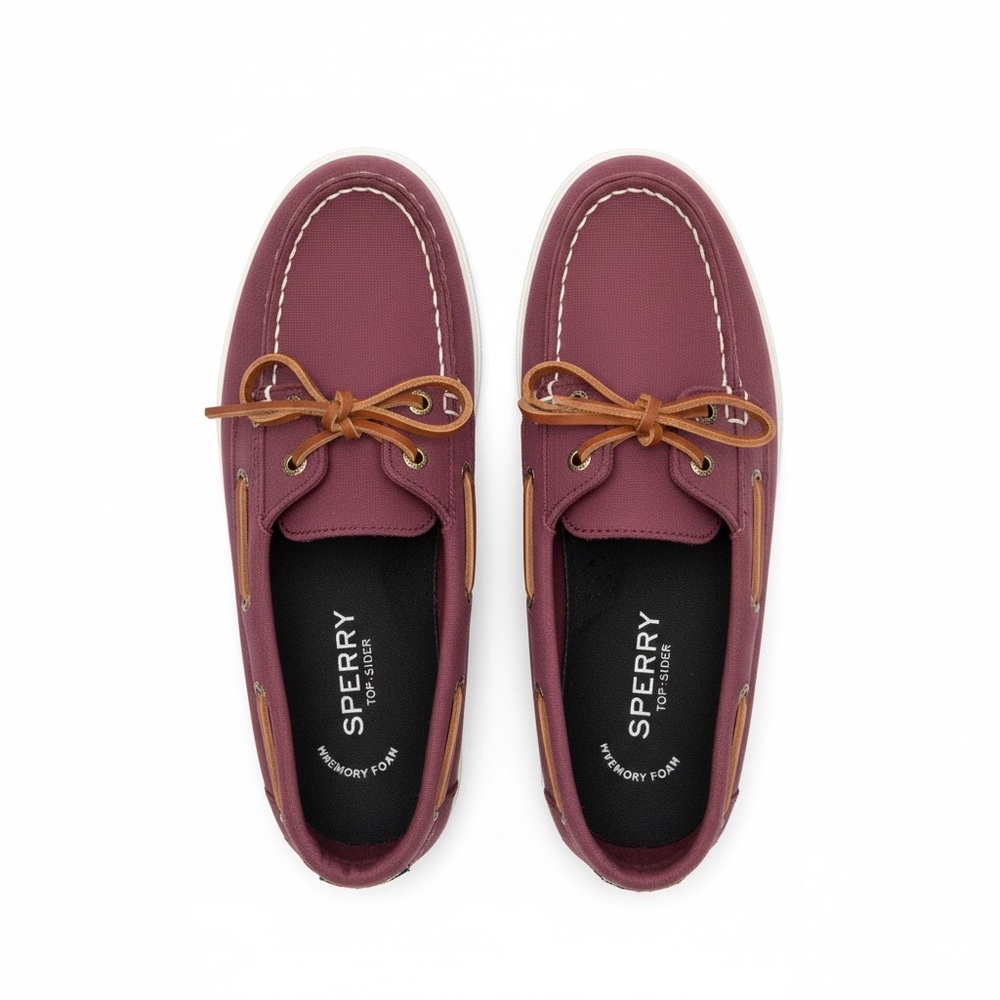 Sperry Top-Sider Maroon Boat Shoes Leather Lace Up Women’s 5